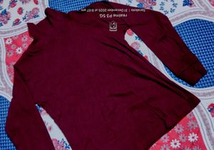 Stylish burgundy Turtleneck Top