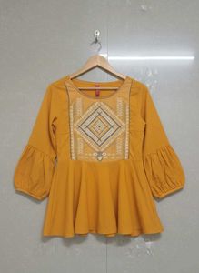 Yellow ethnic Top