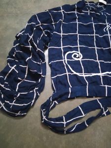 Vintage Cat Print Tie-Waist Top
