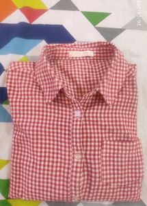 Girls Pink Nd White Chx Shirt