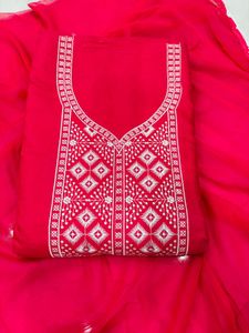 Pink Embroidered Kurti Top