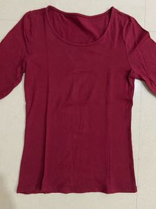 Burgundy Long Sleeve Tee