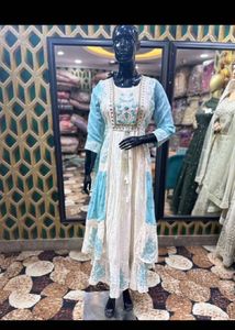Embroidered Layered Gown