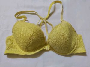 Yellow Front Open Bra