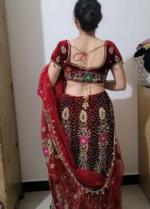 Stunning Red Bridal Lehenga Set – Full Embroidery