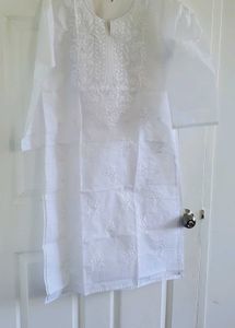 LAKHNAVI WORK LONG STRAIGHT KURTHI
