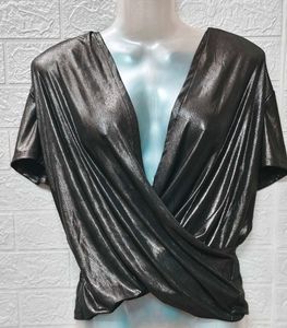 Size M/L 🎁Buy 2 Get 1 Free 🎁,Metallic Wrap Top