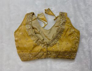 Golden Embellished Saree Blouse
