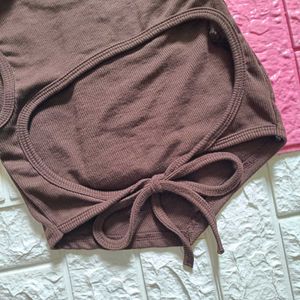 Backless Ribbed Top🤎