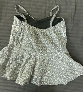 Embroidered Peplum Top (padded)