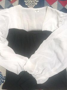Korean Black &amp; White Top