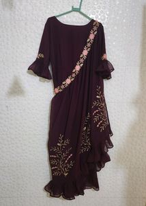 Purple Gown With Cape