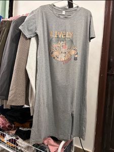 Gray Lively Graphic T-Shirt Dress