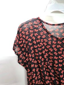Pink bow Print Top