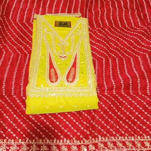 Heavy Embroidery Work Unstitched Suit
