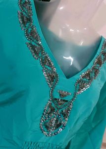 M&amp;S Emerald Embellished Top