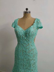 Mint Lace Mermaid Gown