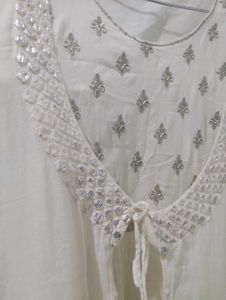Attached Anarkali Jacket Style Cotton Gown