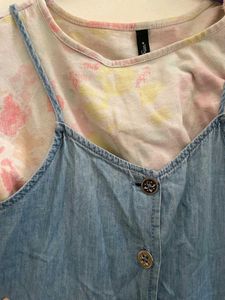 Cute Denim Dress &amp; Tee Set