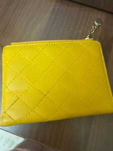 Quilted Yellow Card Holder