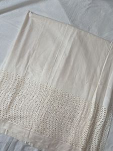Pure Cotton Hakoba Cutwork Cream Fabric