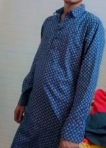 💙🥳blue Patterned attractive Kurta