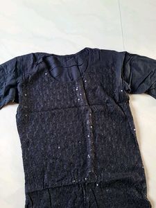 Black Embroidered Kurti Suit