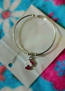 Silver  Bracelet with Kitty  Charm
