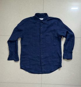 UNIQLO NAVY BLUE LINEN SHIRT