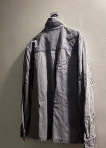 Blue Button-Down Shirt Jacket