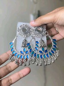 Stylish Blue Jhumka Earrings