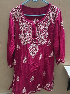 Pink Embroidered Tunic