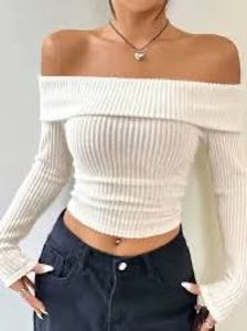 Off-Shoulder Ribbed Top