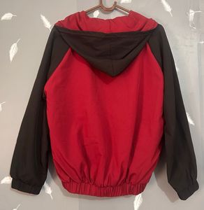 Red &amp; Black Hooded Jacket