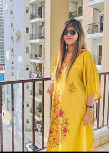 Embroidered Yellow Kaftan
