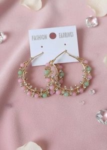 Beaded Hoop Earrings -