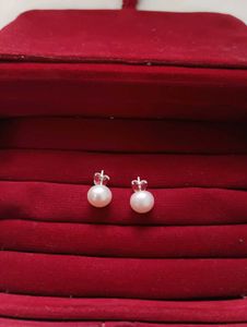 Real Pearl On Pure Silver Stud