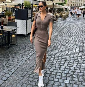Brand New (Newme) Solid Slit Ribbed Dress
