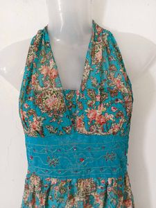 Floral Halter Mini Dress