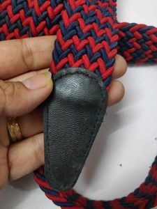Red &amp; Navy Braided Belt