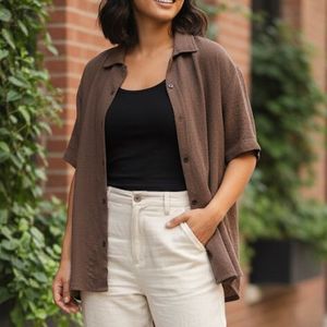 Brown Short Sleeve Shirt