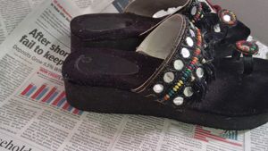 Boho Chic Black Platform Sandals
