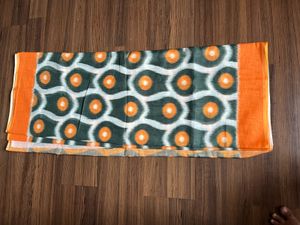 Orange Cotton Saree