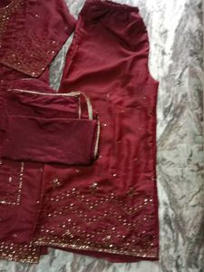 Burgundy Embroidered Salwar Kameez