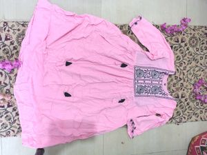 Pink Embroidered Detail Dress