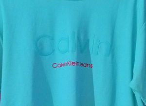 Calvin Klein T-Shirt - [Cyan Colour], Size Xl