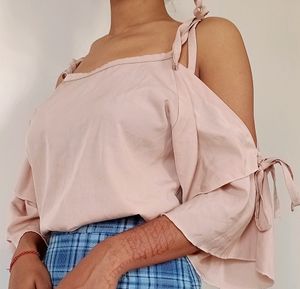 Zara ,Size - S &amp; M , Pinkish Colour Off Shoulder Top..❤️