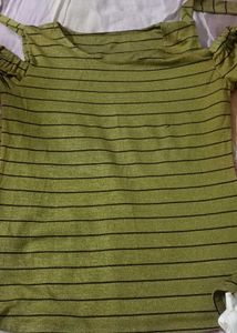 Striped Olive Green Top