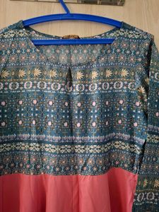 Ethnic Pink &amp; Grey Kurta