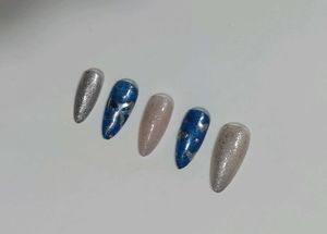 y2k bow Sparkling Stiletto Nail Set